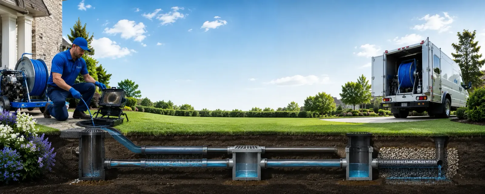 Outdoor drain cleaning information for South English, IA